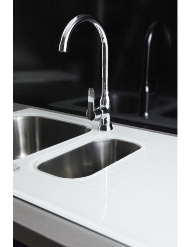 ALVEUS GLASSIX 20 stikla izlietne balta reversīva