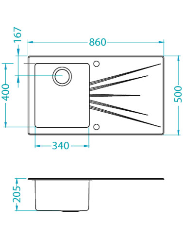 ALVEUS KARAT 10 stikla izlietne melna pa labi
