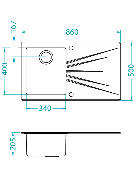ALVEUS KARAT 10 stikla izlietne melna pa labi