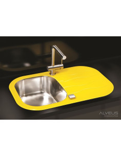 ALVEUS WAVE 20 pielāgota stikla izlietne (RAL/jūsu raksts vai krāsa) ir atgriezeniska 2