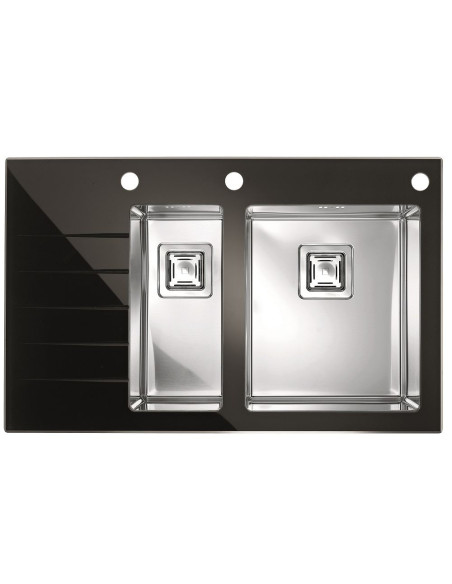 ALVEUS CRYSTALIX 20 stikla izlietne melna pa labi ALVEUS CRYSTALIX 20 stikla izlietne melna pa labi