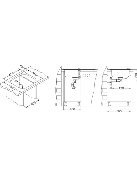 ALVEUS WAVE 10 stikla izlietne melna grozāma