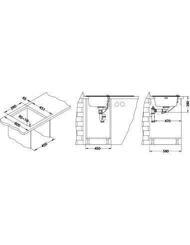 GLASSIX 10 UP PUSH POP-UP 3 1/2 860X500mm satīns - melns