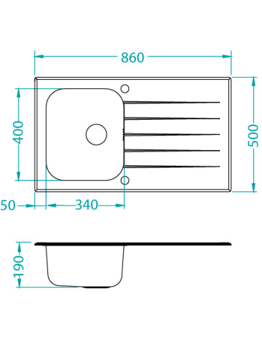 GLASSIX 10 UP PUSH POP-UP 3 1/2 860X500mm satīns - melns