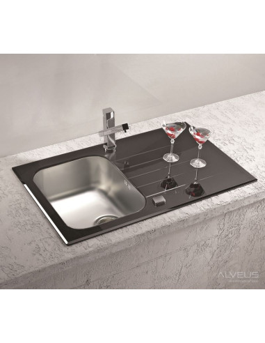 ALVEUS GLASSIX 10 stikla izlietne balta reversīva