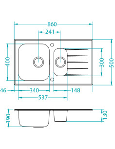 ALVEUS GLASSIX 20 melna maināma stikla izlietne 2