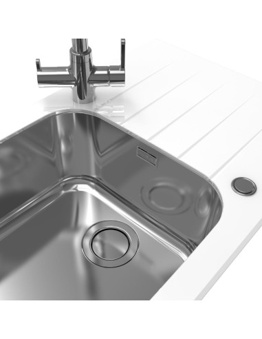 GLASSIX 40 PUSH UP 860x500mm satīns - balts