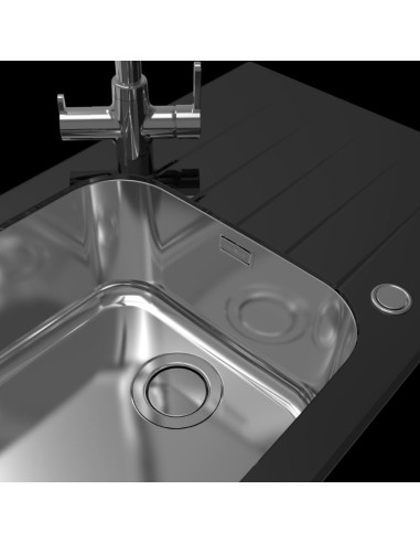 GLASSIX 40 PUSH UP 860x500mm satīns - melns