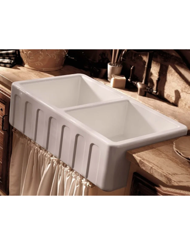 Kerasan ceramic kitchen sink Surrey, 103x47 cm, white - 6