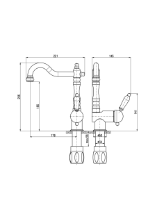 Смеситель для умывальника/раковины ЛАБЭ ЗОЛОТО - Barva ZLATÁ - lesklá,Rozměr 1/2'' 2