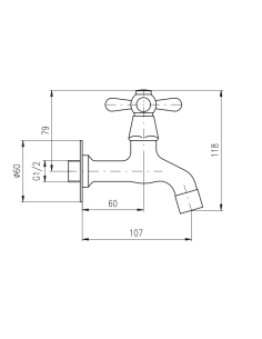 Смеситель на одну воду МОРАВА РЕТРО ЧЕРНЫЙ МАТОВЫЙ - Barva Černá matná 2