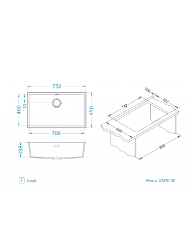 OMNI 40 G81 betons (45x75) 1 šūna ar satīna sifonu + audums - 7