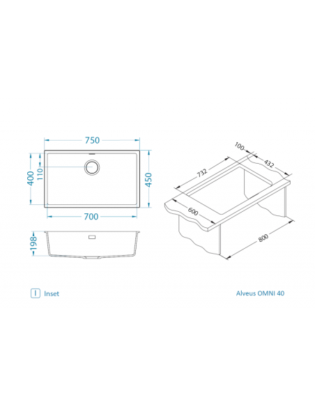OMNI 40 G81 betons (45x75) 1 šūna ar satīna sifonu + audums - 7