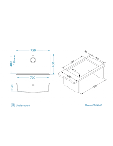 OMNI 40 G81 betons (45x75) 1 šūna ar satīna sifonu + audums - 8