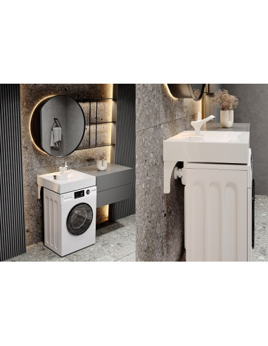 TURTL valamu LOCUS BQW520-700, paigaldatud pesumasina kohale, 60x52, must - 4