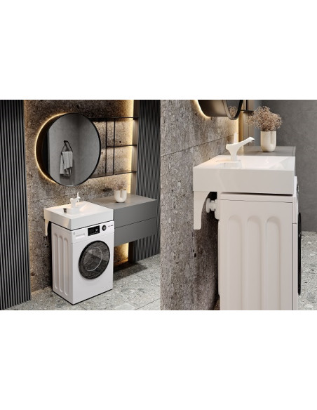 TURTL izlietne LOCUS BQW520-700, montējama virs veļas mašīnas, 60x52, melna - 4