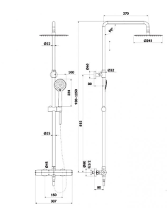 Cersanit BRASCO shower faucet-thermostat with set, black S951-827 - 1 2