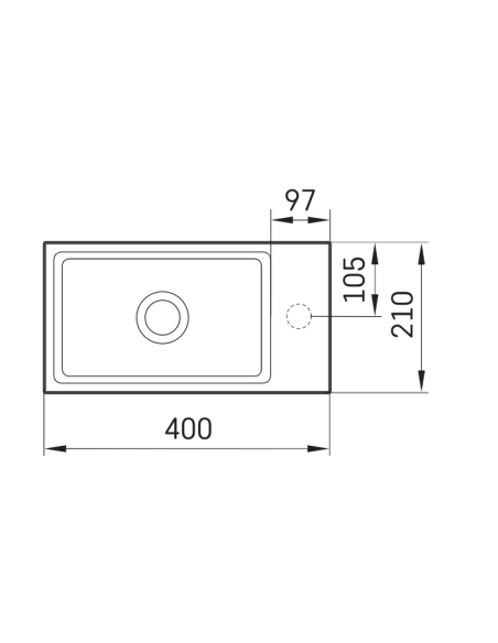 PAA MI A washbasin right side, white 40x210x14cm - 6