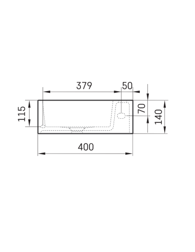 PAA MI A washbasin right side, white 40x210x14cm - 7