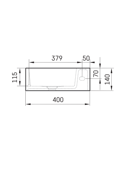 PAA MI A washbasin right side, white 40x210x14cm - 7