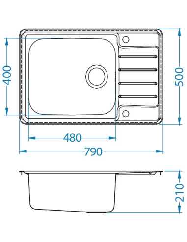 ALVEUS PRAKTIK 120 satīna tērauda izlietne - 3