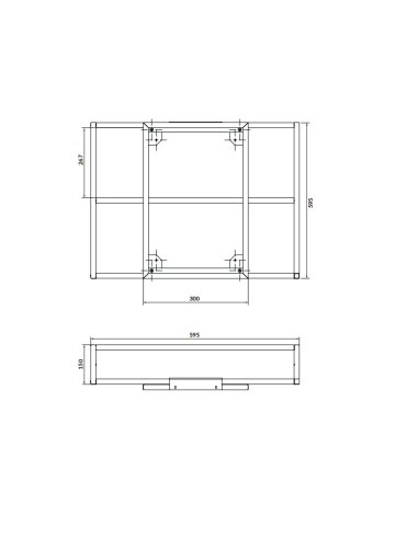 Cersanit Zen mirror cabinet with glass shelves 60+40cm, black - 1