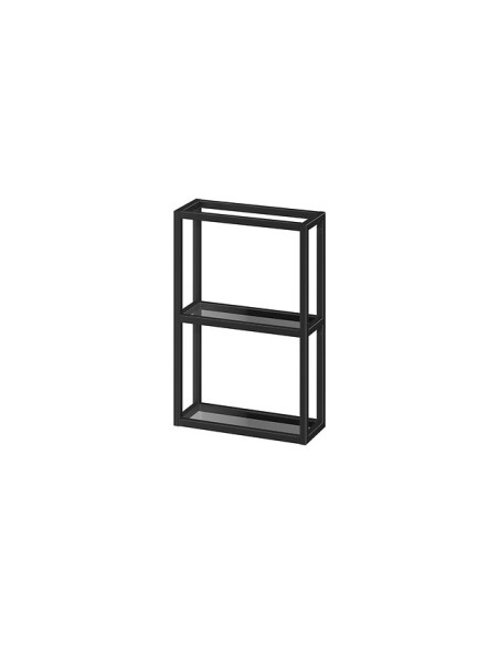 Cersanit Zen mirror cabinet with glass shelves 60+40cm, black - 3 Cersanit Zen mirror cabinet with glass shelves 60+40cm, black - 3