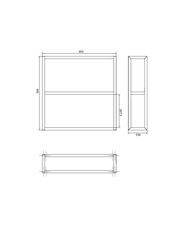 Cersanit Zen mirror cabinet with glass shelves 60+40cm, black - 4