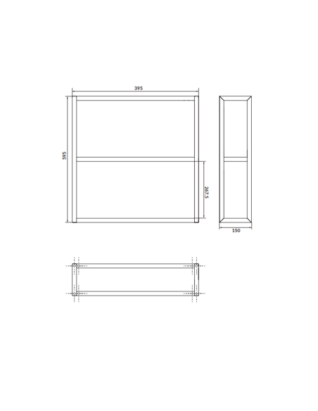 Cersanit Zen mirror cabinet with glass shelves 60+40cm, black - 4 Cersanit Zen mirror cabinet with glass shelves 60+40cm, black - 4