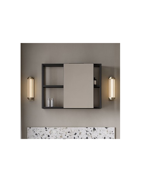 Cersanit Zen spoguļskapītis ar stikla plauktiem 60+40cm, melns - 5