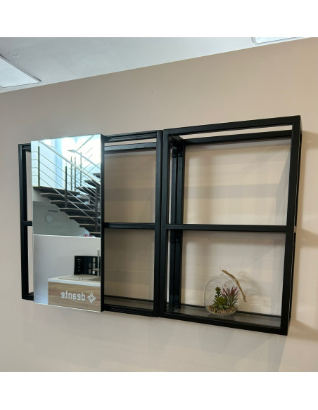 Cersanit Zen mirror cabinet with glass shelves 60+40cm, black - 13 Cersanit Zen mirror cabinet with glass shelves 60+40cm, black - 13