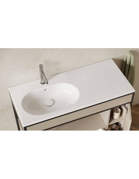 ZEN BY CERSANIT 100cm console sink, right, white - 1 ZEN BY CERSANIT 100cm console sink, right, white - 1
