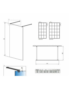 Radaway Modo X I shower screen 120cm with print, black - 8 2