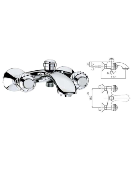 Vannas krāna korpuss 6110 PERLA - 5 Vannas krāna korpuss 6110 PERLA - 5