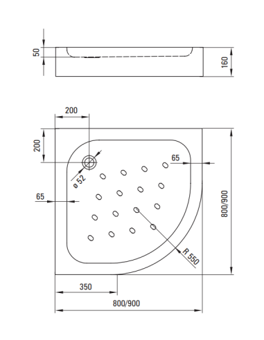 Dušas paliktnis akrila 80cm - 4