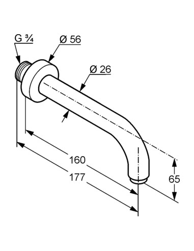 Izteklis KLUDI BOZZ 3850505 vannai 160mm - 1