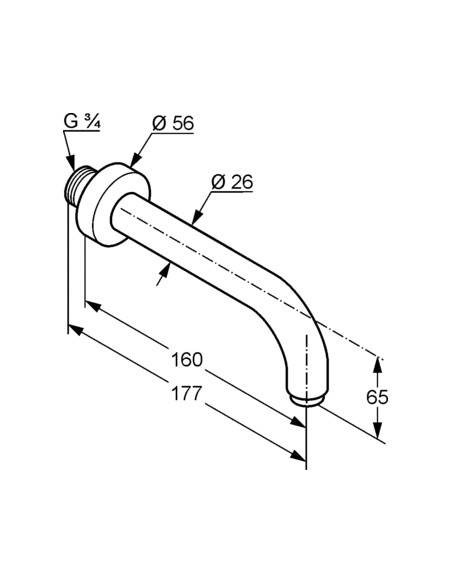 Izteklis KLUDI BOZZ 3850505 vannai 160mm - 1