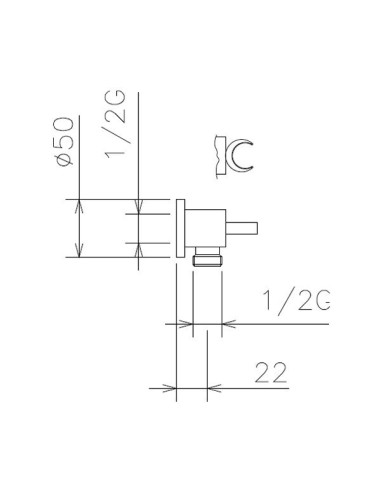 La Torre Dušas izvads no sienas ar klausules turētāju R12000-237AC TECH - 2