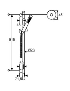 Dušas komplekts stienis 60cm +klausule KLUDI A-QA 3914005-00 - 1 2