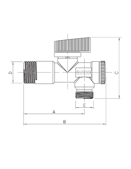 Stūra pieslēgventīlis 1/2"x1/2" ar filtru, hromēts, Mac Anticalc ARCO