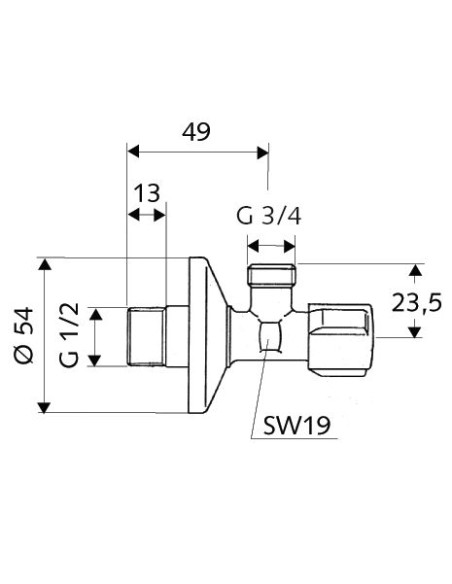 Veļas mašīnas ventīlis 1/2"x3/4" Veļas mašīnas ventīlis 1/2"x3/4"