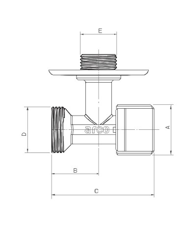 Veļasmašīnas pieslēgventīlis 1/2"x3/4", hromēts, L-86 Anticalc ARCO
