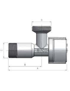 Veļasmašīnas pieslēgventīlis 1/2"x3/4", hromēts, L-85 Mac Anticalc ARCO 2