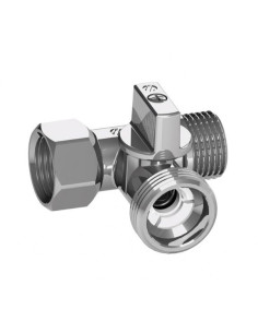 Pieslēgvemtīlis T-veida hromēts 3/4"x1/2"x1/2"