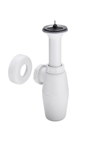 Pudeļsifons ar izplūdi 11/4"x32 bez noteces caurules, balts