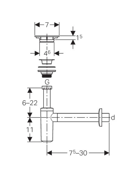 Izlietnes sifons ar vārstu