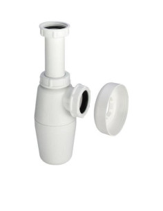 Pudeļsifons bez izplūdes 11/2"x40 bez noteces caurules, balts