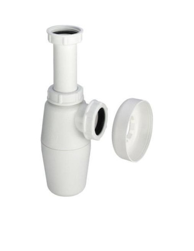 Pudeļsifons bez izplūdes 11/2"x40 bez noteces caurules, balts