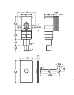 Sifons invalīdu izlietnei iebūvējams, hroms 2