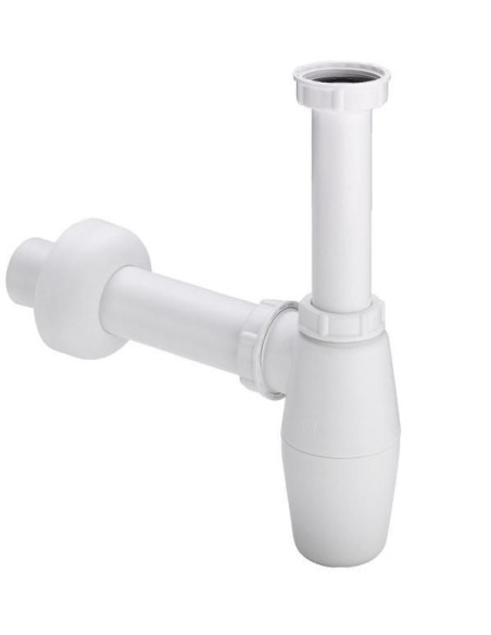 Pudeļsifons bez izplūdes 11/2"x40, balts Pudeļsifons bez izplūdes 11/2"x40, balts
